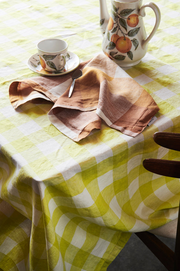 Biscuit Check Linen Napery
