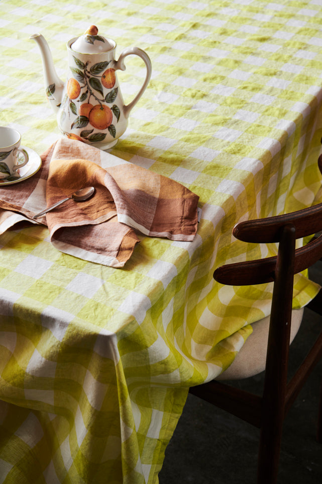 Biscuit Check Linen Napery