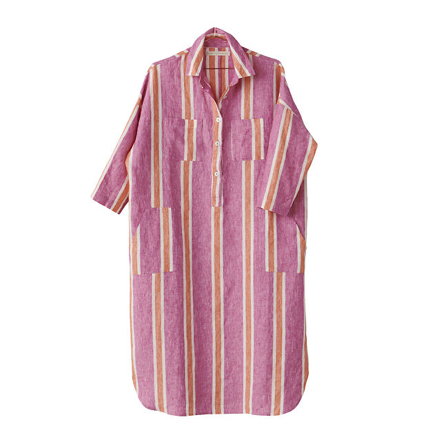 Wildberry Stripe Shirt Dress