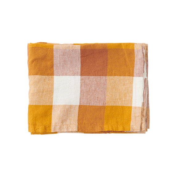 Biscuit Check Linen Tablecloth