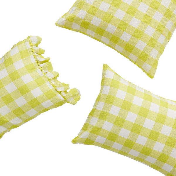SHIPS LATE MAY - Limoncello Gingham Pillowcase Sets