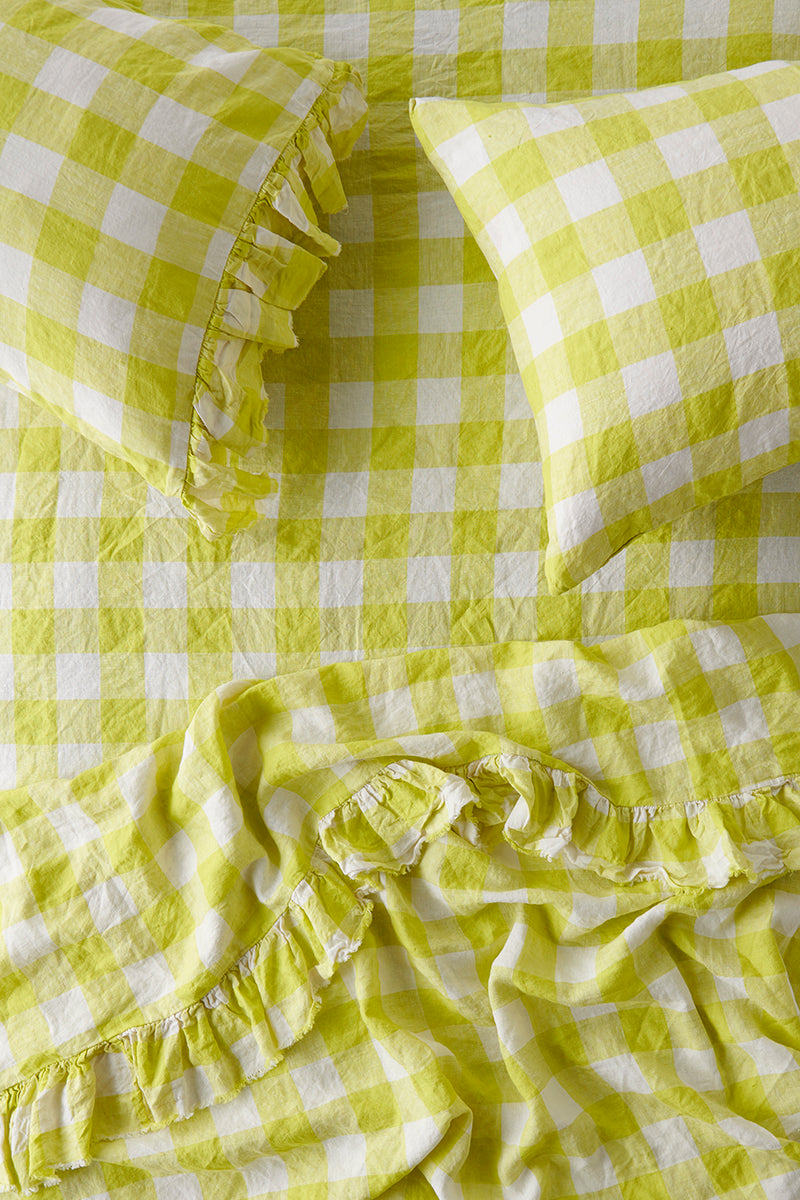Limoncello Gingham Pillowcase Sets