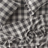 SHIPS LATE MAY - Licorice Gingham Fitted Sheet